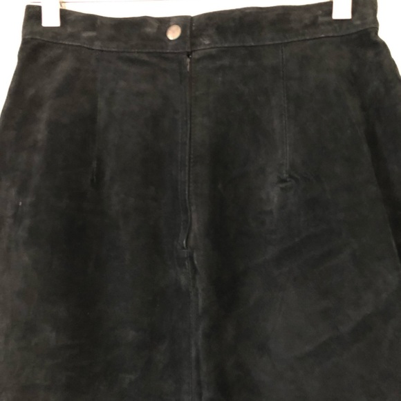 Vintage 80’s Gitano black suede midi pencil skirt SMALL - Picture 6 of 10